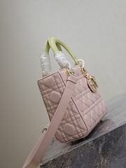 kitlife Lady Dior Bag Two-Tone green and Powder Pink - 20cm - 2