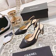 kitlife Chanel Goatskin & Grosgrain Black Slingbacks Heel - 1