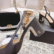 kitlife Chanel Goatskin & Grosgrain Black Slingbacks Heel - 6