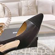 kitlife Chanel Goatskin & Grosgrain Black Slingbacks Heel - 4