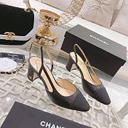 kitlife Chanel Goatskin & Grosgrain Black Slingbacks Heel - 2