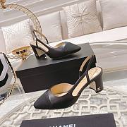 kitlife Chanel Goatskin & Grosgrain Black Slingbacks Heel - 3