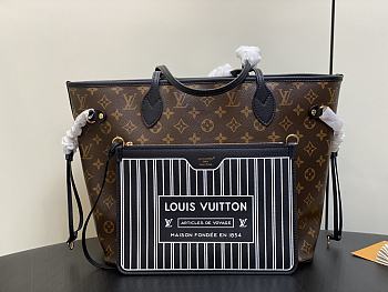 Kitlife Louis Vuitton New Reversible Neverfull black bag - 28 x 14 x 31 cm