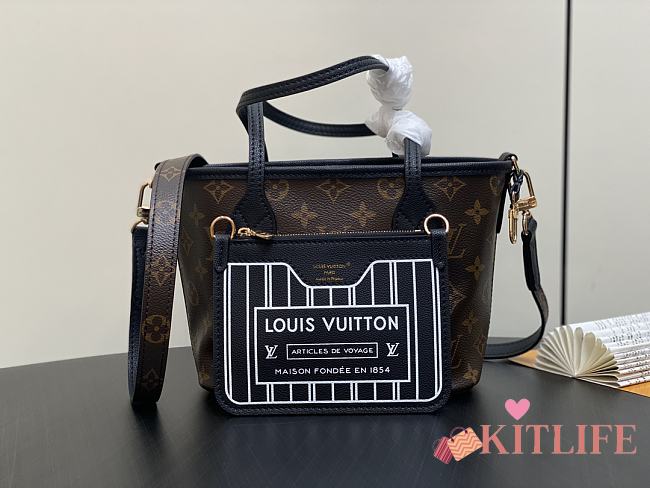 Kitlife Louis Vuitton Neverfull Bandoulière Inside Out BB black bag - 14 x 9 x 24 cm - 1