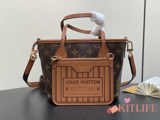 Kitlife Louis Vuitton Neverfull Bandoulière Inside Out BB brown bag - 14 x 9 x 24 cm - 1