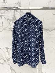 Kitlife Dior Blouse White Silk Twill with Navy Blue Miss Dior Allover Motif - 3