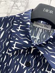 Kitlife Dior Blouse White Silk Twill with Navy Blue Miss Dior Allover Motif - 5