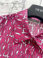 Kitlife Dior Blouse White Silk Twill with Navy Pink Miss Dior Allover Motif - 6