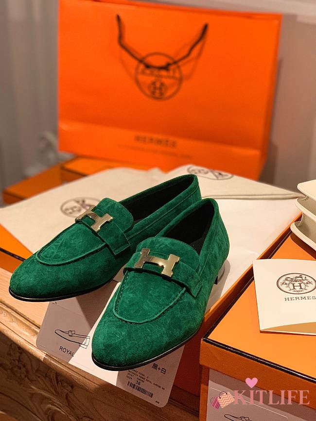 kitlife hermes Loafer green  - 1