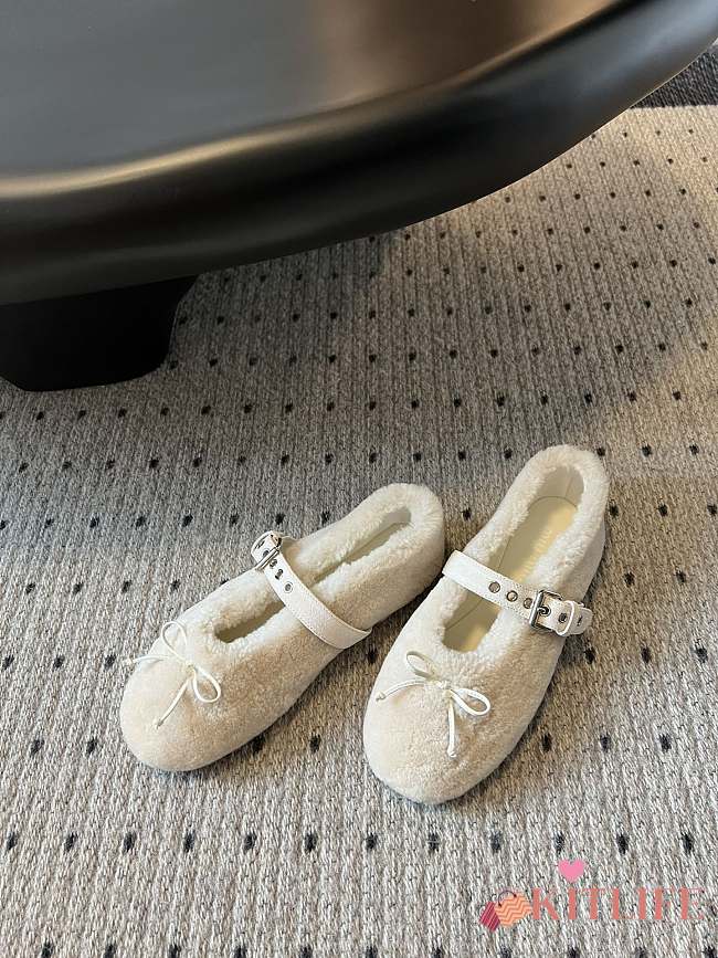 kitlife Miu Miu Bow-Detailed Ballerinas loafer - 1