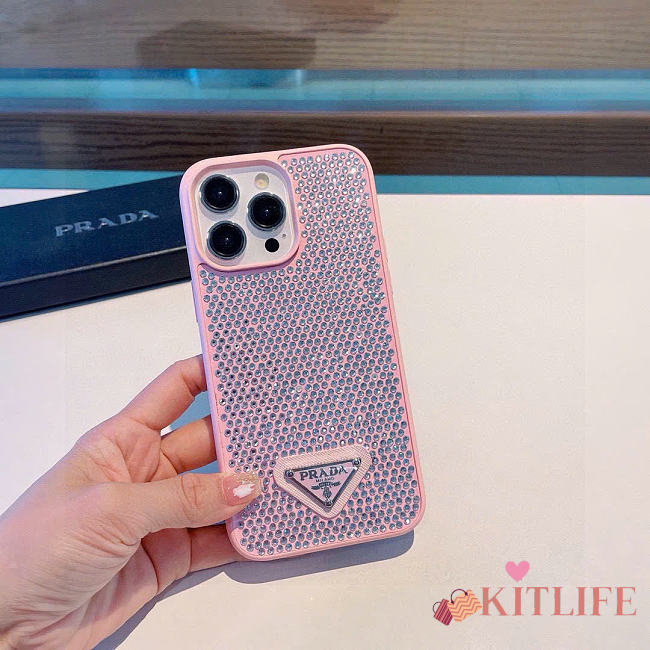 Kitlife Prada phone Case pink bling bling - 1