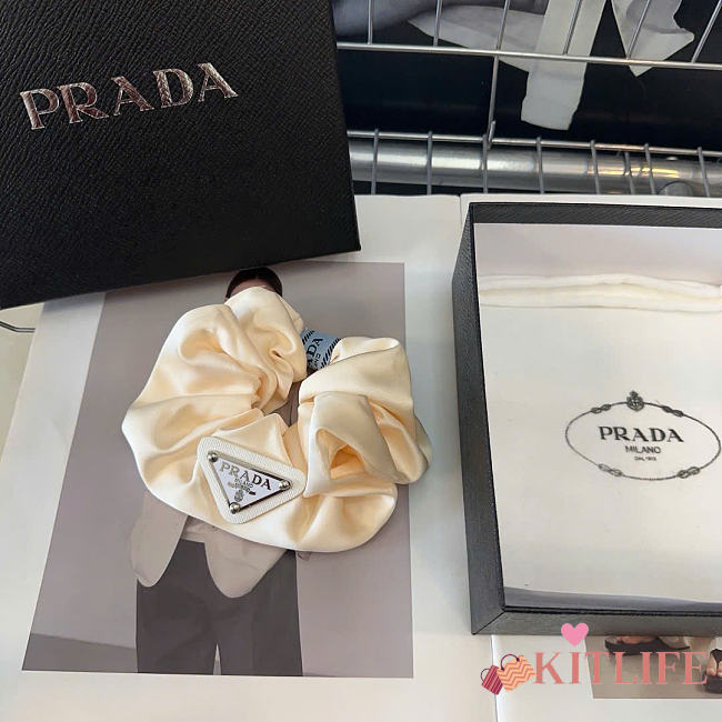 kitlife Prada scrunchies white logo - 1