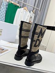 D-Major Boot Warm Taupe Technical Canvas with Black Miss Dior Graffiti Print and Black Calfskin  - 4