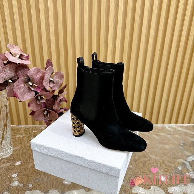 Dior Icon Heeled Ankle Boot Black Suede Goatskin heel 8 cm - 1
