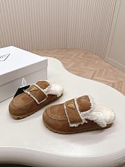 kitlife Prada Suede and shearling slippers brown - 1