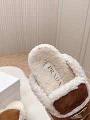 kitlife Prada Suede and shearling slippers brown - 5