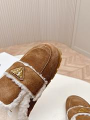 kitlife Prada Suede and shearling slippers brown - 2