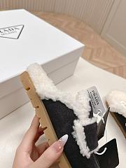 kitlife Prada Suede and shearling slippers black - 3