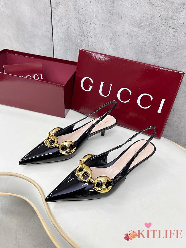 gucci Women's slingback with Marina chain 45mm black - 1