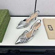 Gucci Women's slingback pump heels 6cm silver - 6