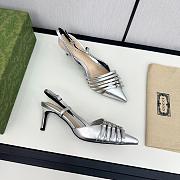 Gucci Women's slingback pump heels 6cm silver - 3