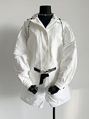 kitlife Louis Vuitton White Synthetic & Cotton Short Hooded Parka 1A5TTF - 1