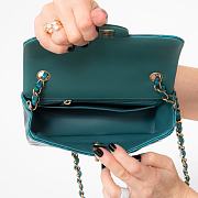 kitlife Chanel Blue Green Patent Rectangular Flap Bag - 20x12x6.5cm - 4