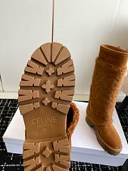 kitlife Women CELINE Bulky High Boot With Triomphe Tassels In Shearling And Suede Calfskin Leather - 4