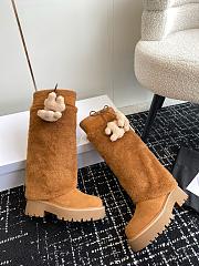 kitlife Women CELINE Bulky High Boot With Triomphe Tassels In Shearling And Suede Calfskin Leather - 2