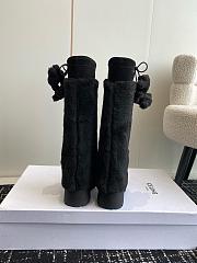kitlife Women CELINE Bulky High Boot With Triomphe Tassels In Shearling And Suede Calfskin Leather black - 6