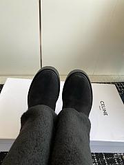 kitlife Women CELINE Bulky High Boot With Triomphe Tassels In Shearling And Suede Calfskin Leather black - 5