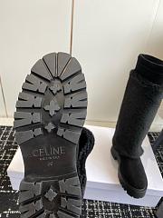 kitlife Women CELINE Bulky High Boot With Triomphe Tassels In Shearling And Suede Calfskin Leather black - 4