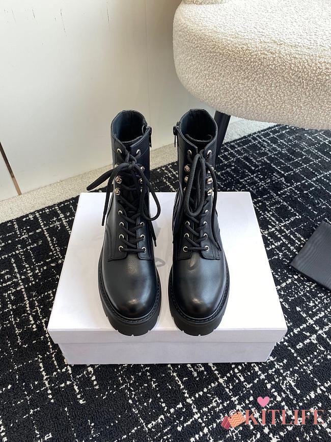 kitlife CELINE TRIOMPHE RANGERS MID LACE-UP BOOT in SHINY BULL black - 1