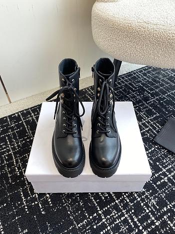 kitlife CELINE TRIOMPHE RANGERS MID LACE-UP BOOT in SHINY BULL black