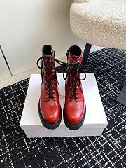 kitlife CELINE TRIOMPHE RANGERS MID LACE-UP BOOT in SHINY BULL red - 1