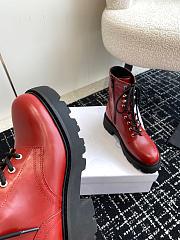 kitlife CELINE TRIOMPHE RANGERS MID LACE-UP BOOT in SHINY BULL red - 6