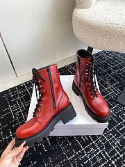 kitlife CELINE TRIOMPHE RANGERS MID LACE-UP BOOT in SHINY BULL red - 5