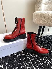 kitlife CELINE TRIOMPHE RANGERS MID LACE-UP BOOT in SHINY BULL red - 4