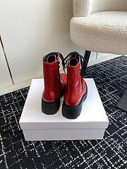 kitlife CELINE TRIOMPHE RANGERS MID LACE-UP BOOT in SHINY BULL red - 3