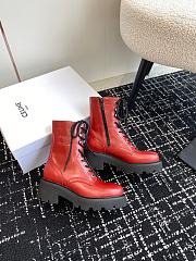 kitlife CELINE TRIOMPHE RANGERS MID LACE-UP BOOT in SHINY BULL red - 2