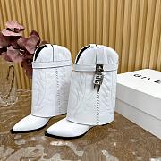 kitlife givenchy Shark Lock Cowboy ankle boots in leather white - 5