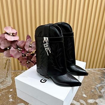 kitlife givenchy Shark Lock Cowboy ankle boots in leather black