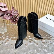 kitlife givenchy Shark Lock Cowboy ankle boots in leather black - 2