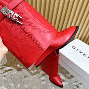 kitlife givenchy Shark Lock Cowboy ankle boots in leather red - 6