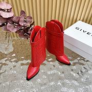 kitlife givenchy Shark Lock Cowboy ankle boots in leather red - 3