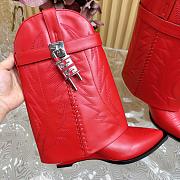 kitlife givenchy Shark Lock Cowboy ankle boots in leather red - 5