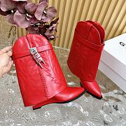 kitlife givenchy Shark Lock Cowboy ankle boots in leather red - 4