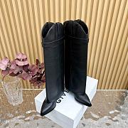 kitlife givenchy Shark Slip-on high boots Lock Cowboy boots in aged leather black - 4