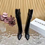 kitlife givenchy Shark Slip-on high boots Lock Cowboy boots soft leather black - 5