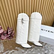 kitlife givenchy Shark Slip-on high boots Lock Cowboy boots soft leather white - 5